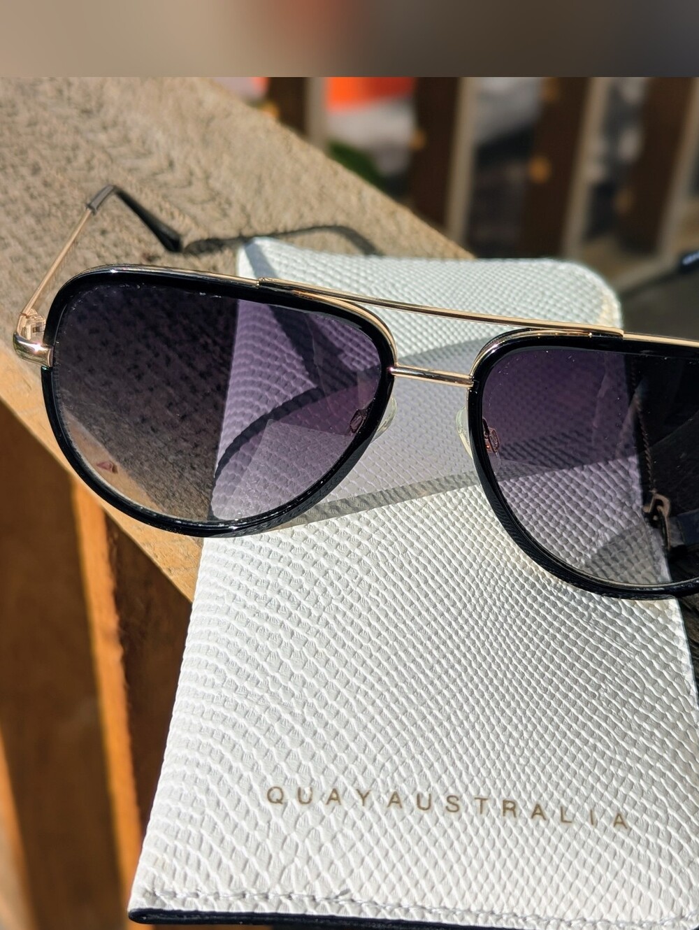 Quay Australia Black Frame Aviator Sunglasses - Picture 4 of 6